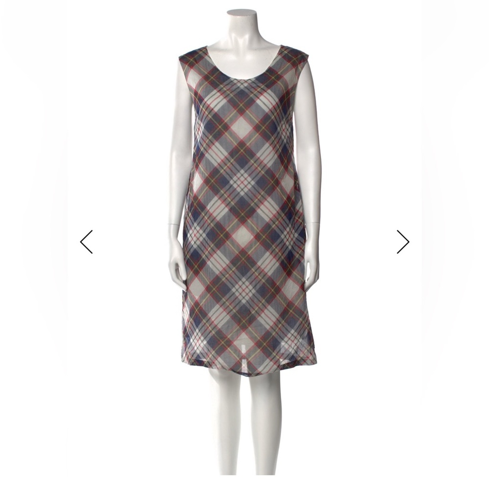 Dries van Noten plaid and floral cotton dress